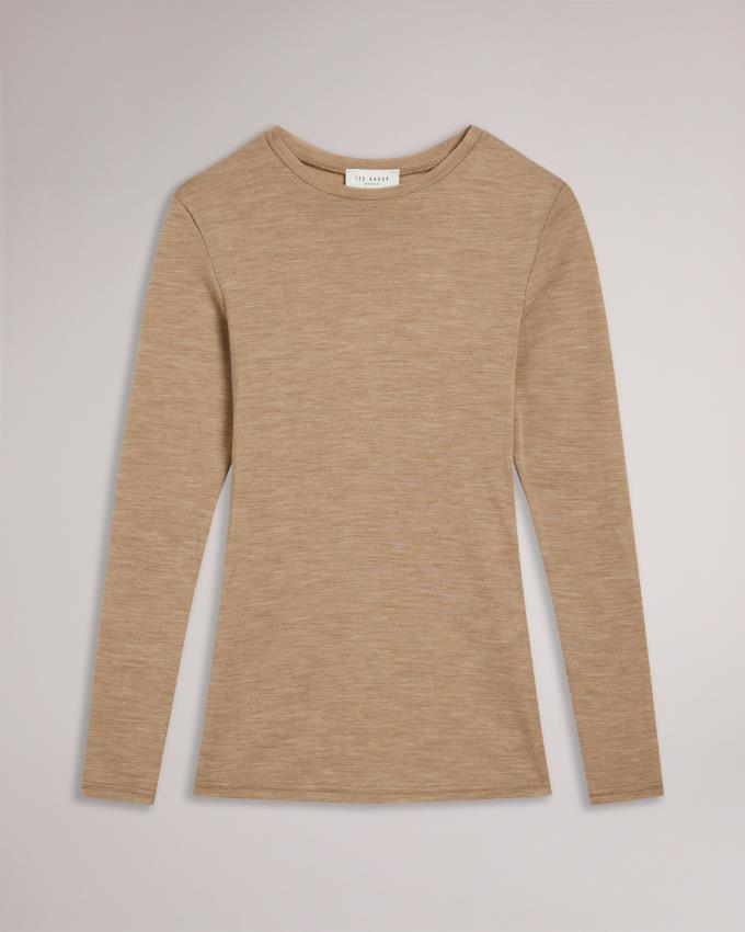 Hauts Ted Baker Long Sleeve Merino Wool Marron Femme | WJP-69763630